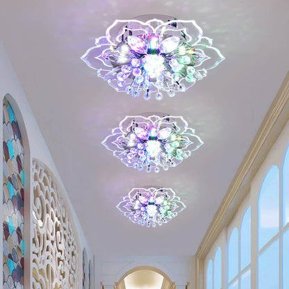 Bunte LED-Deckenleuchte mit Blumenmuster