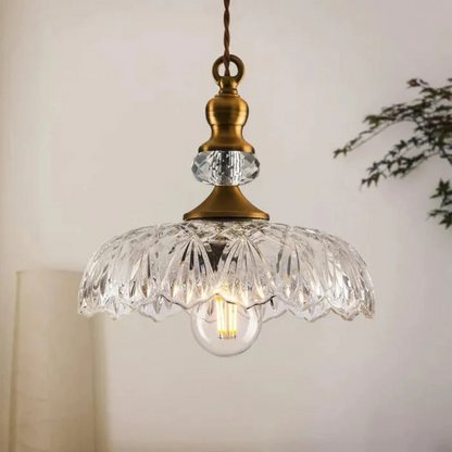 Vintage Glass Hanging Light Pendant - Halri