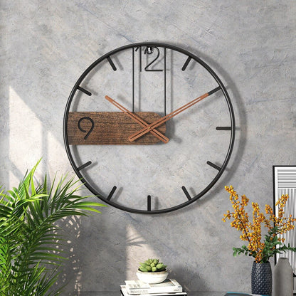 Stylish Wooden Wall Clock - Quiet Modern Home Decor