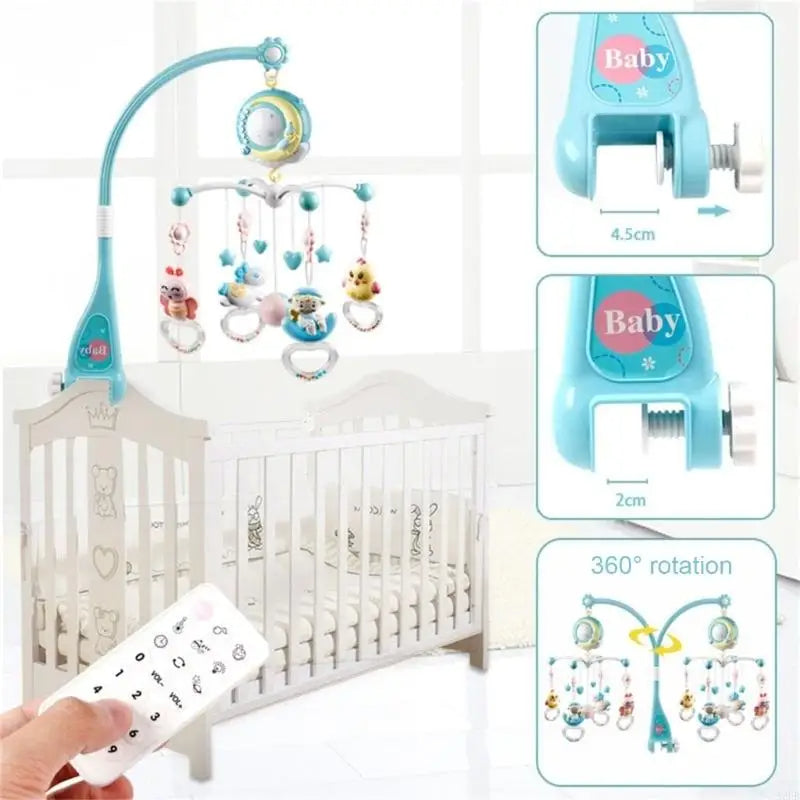 Musical Baby Crib Mobile with Lights and Remote Control - Halri