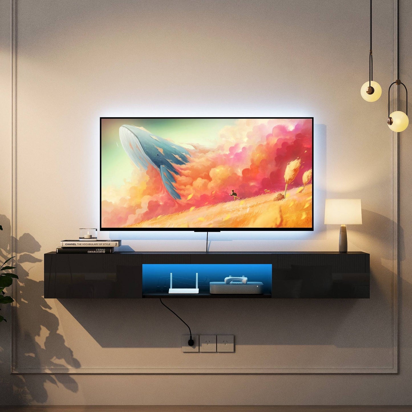 Wall Mount Slim TV Shelf