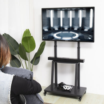 Compact Adjustable Mobile TV Cart with Locking Wheels - Halri