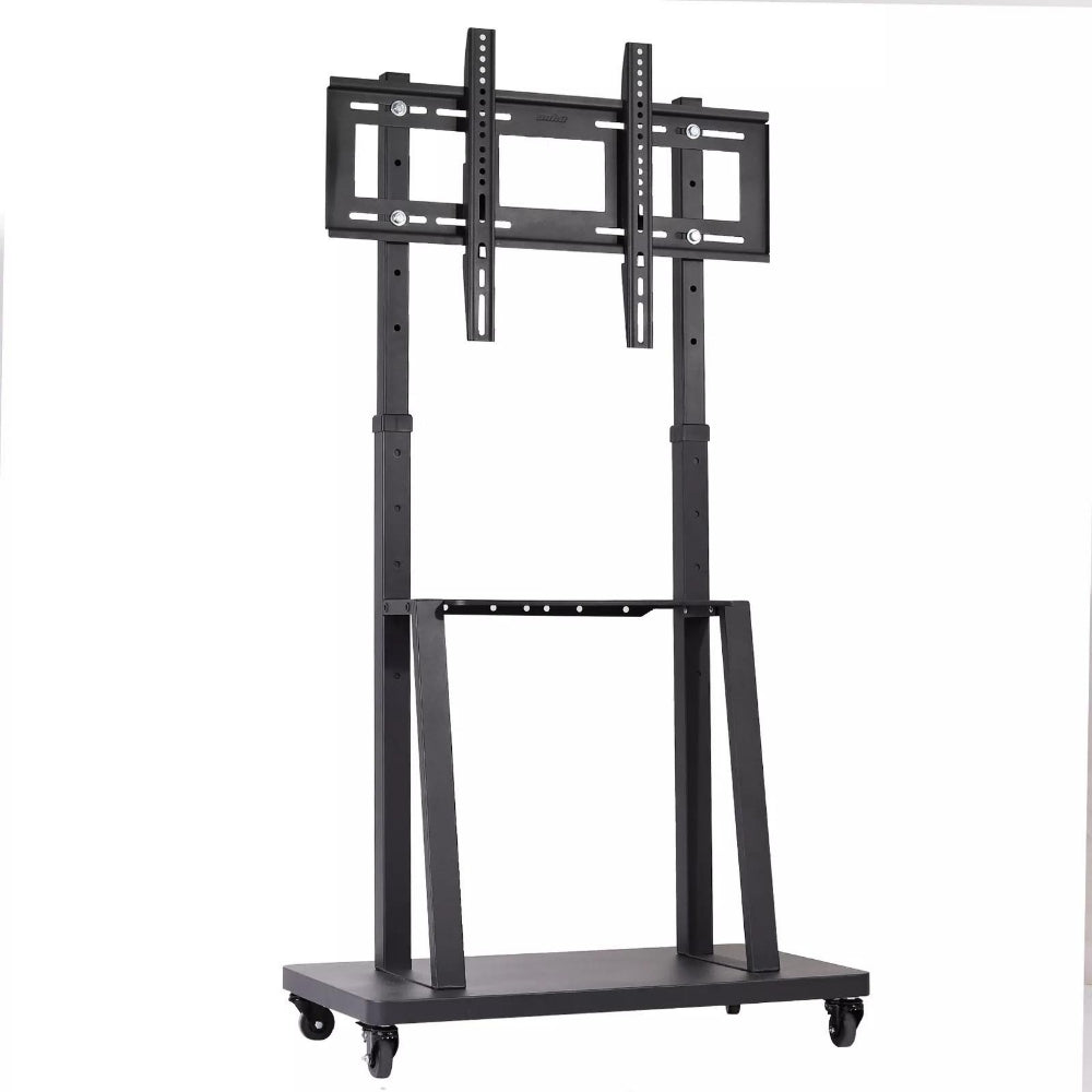 Compact Adjustable Mobile TV Cart with Locking Wheels