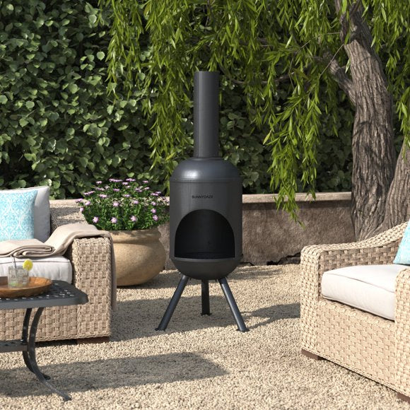 Large Metal Wood Burning Fire Pit Outdoor Heater