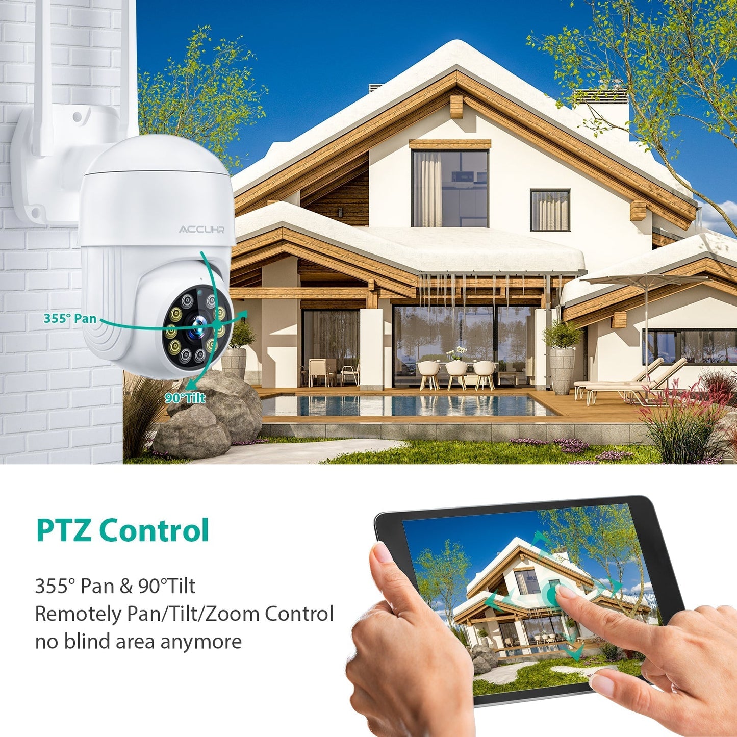 Wireless Outdoor Security Camera WIFI HD PTZ Night Vision