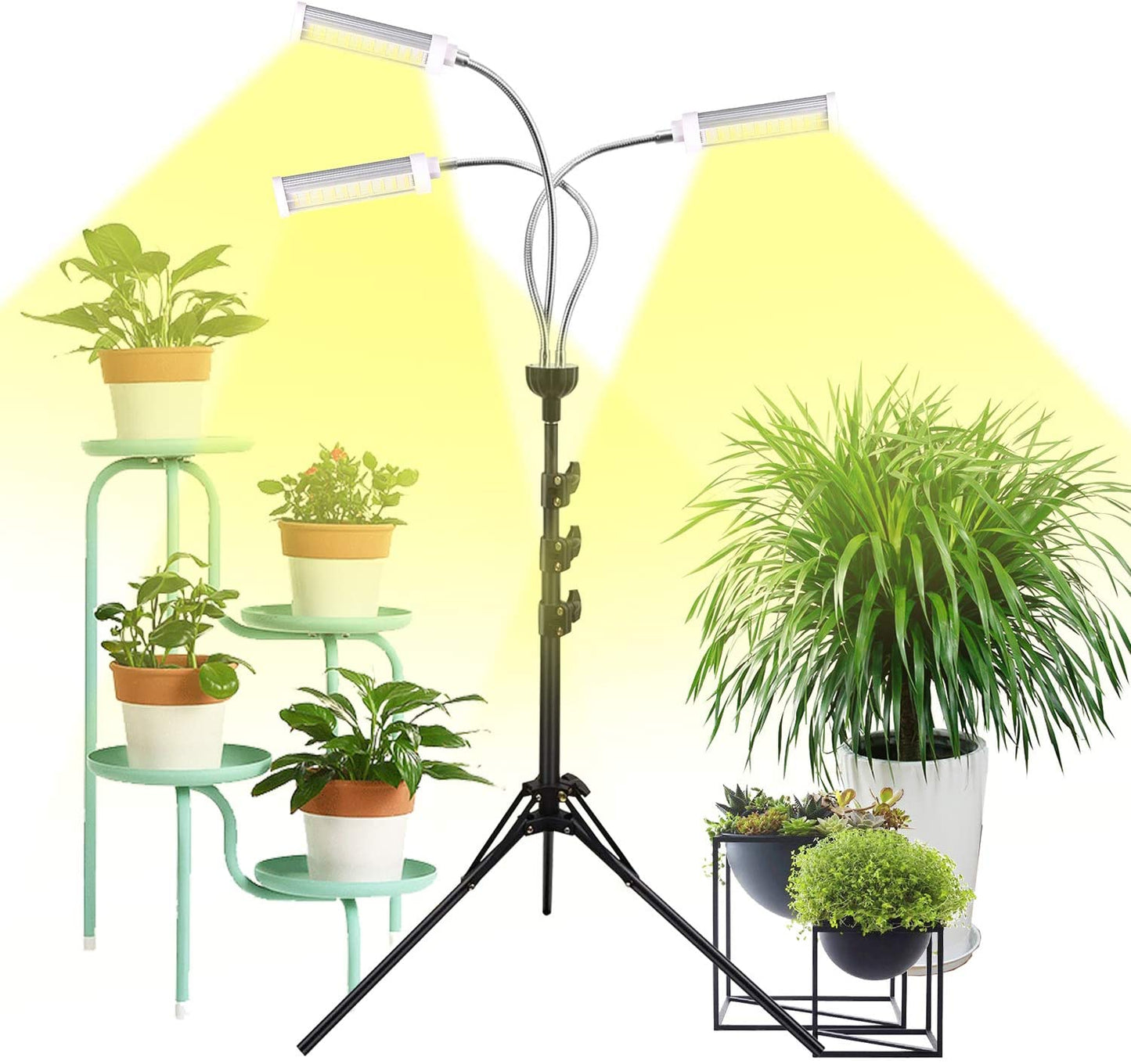Tall LED Triple Head Grow Light for Indoor Plants