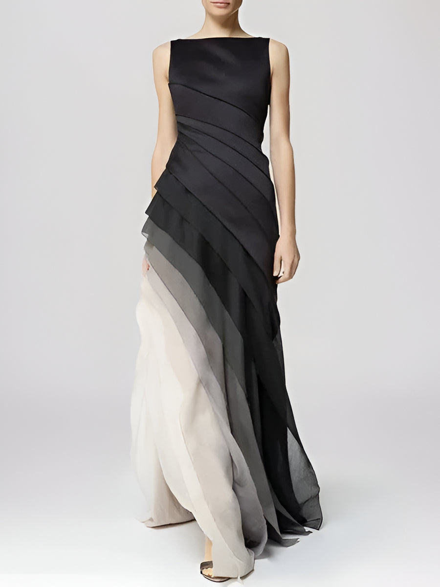 Chic Gradient Ruffle Dress - Befez