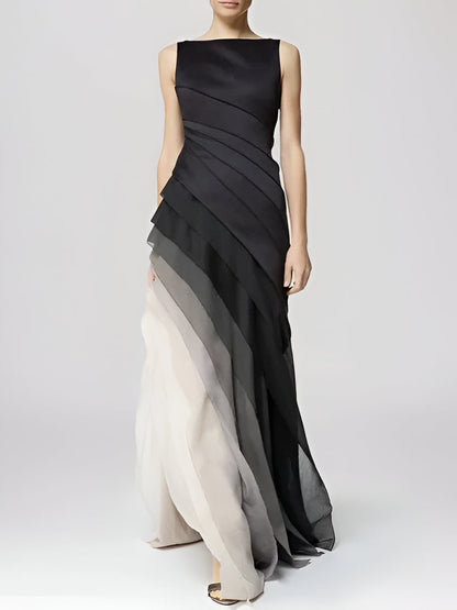 Chic Gradient Ruffle Dress - Befez