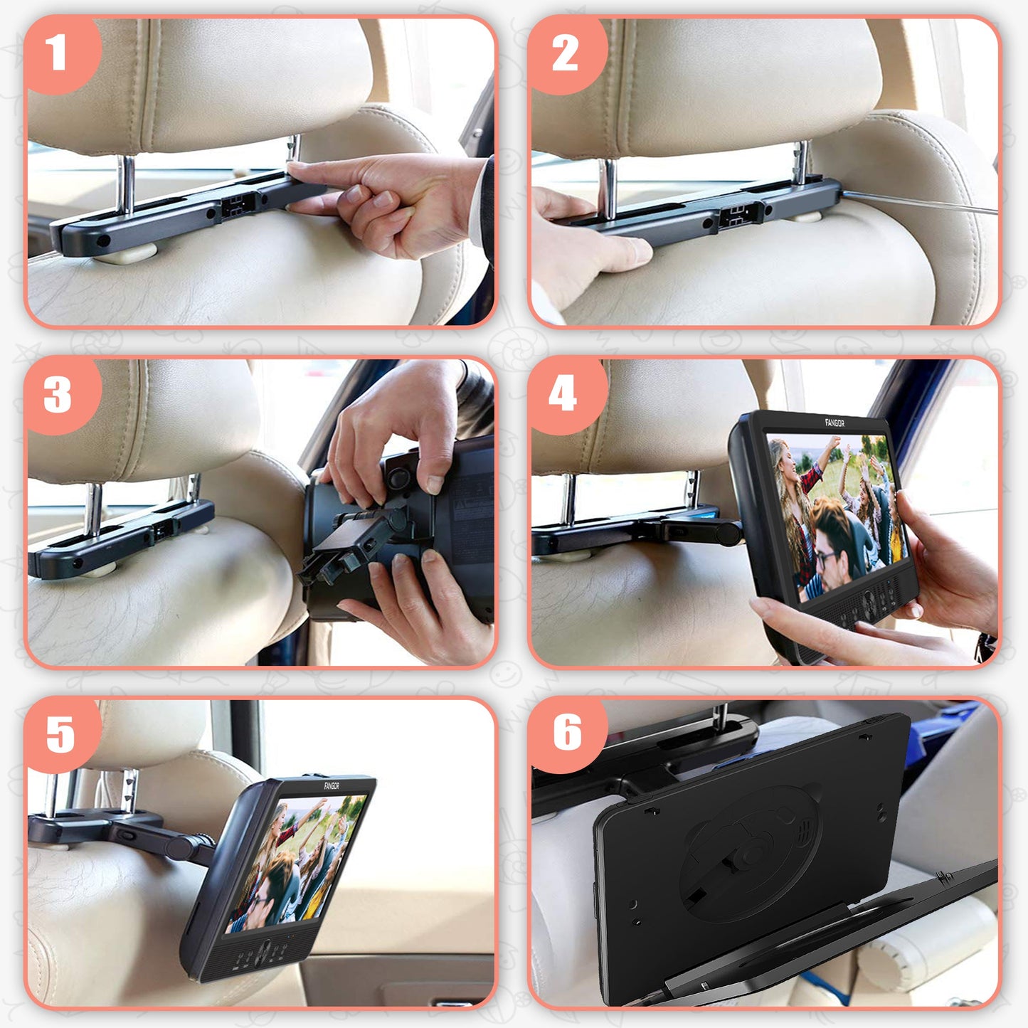 Portable Car Backseat DVD Player
