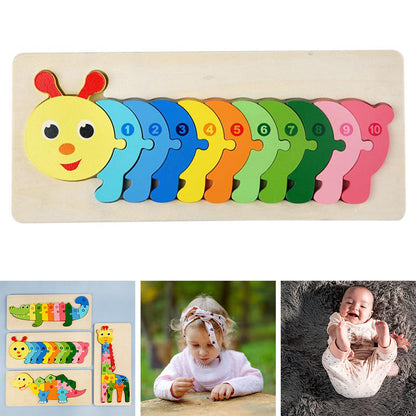 Lustiges Lernpuzzle aus Holz für Kinder