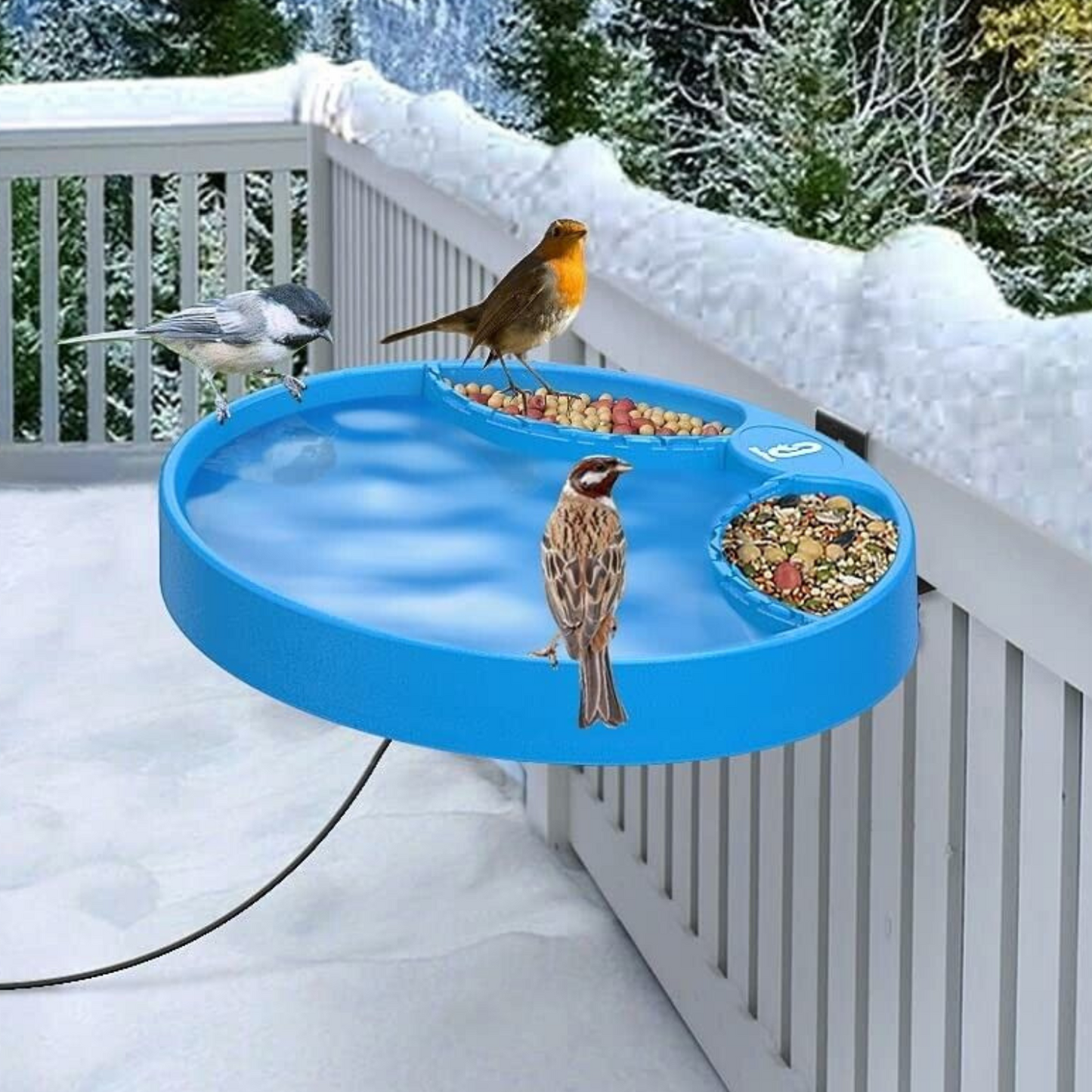Warm Outdoor Solar Bird Bath for Garden Patio - Halri
