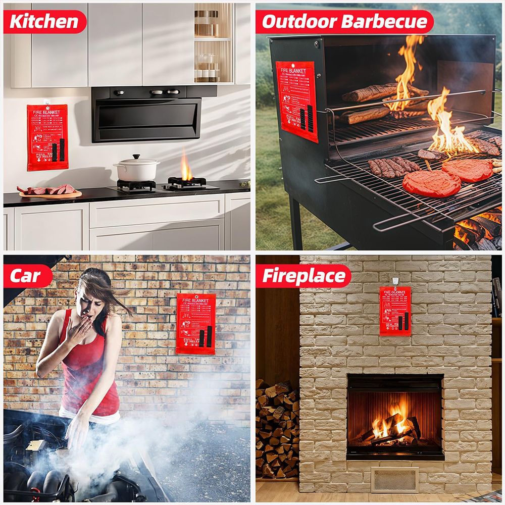 Flame Resistant Blanket 2-Pack Emergency Fire Protection Covers