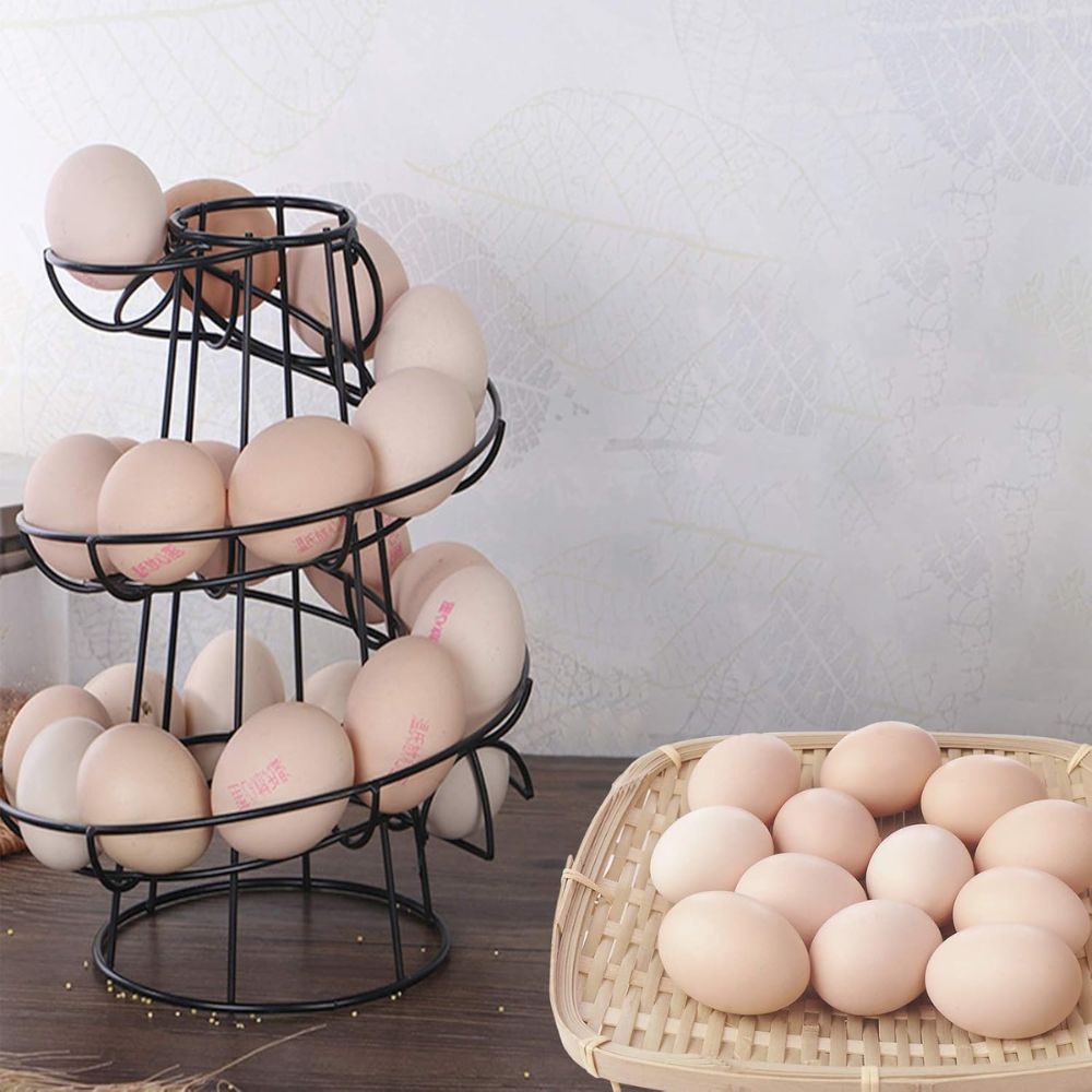 Space Saving Egg Tray Storage Organizer Rack