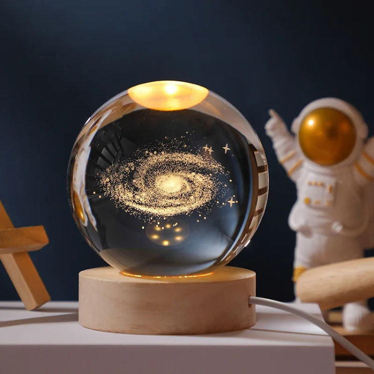 Leuchtendes Galaxie-3D-Kristall-Nachtlicht