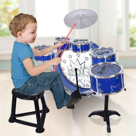 Complete Junior Drum Set with Cymbal and Stool