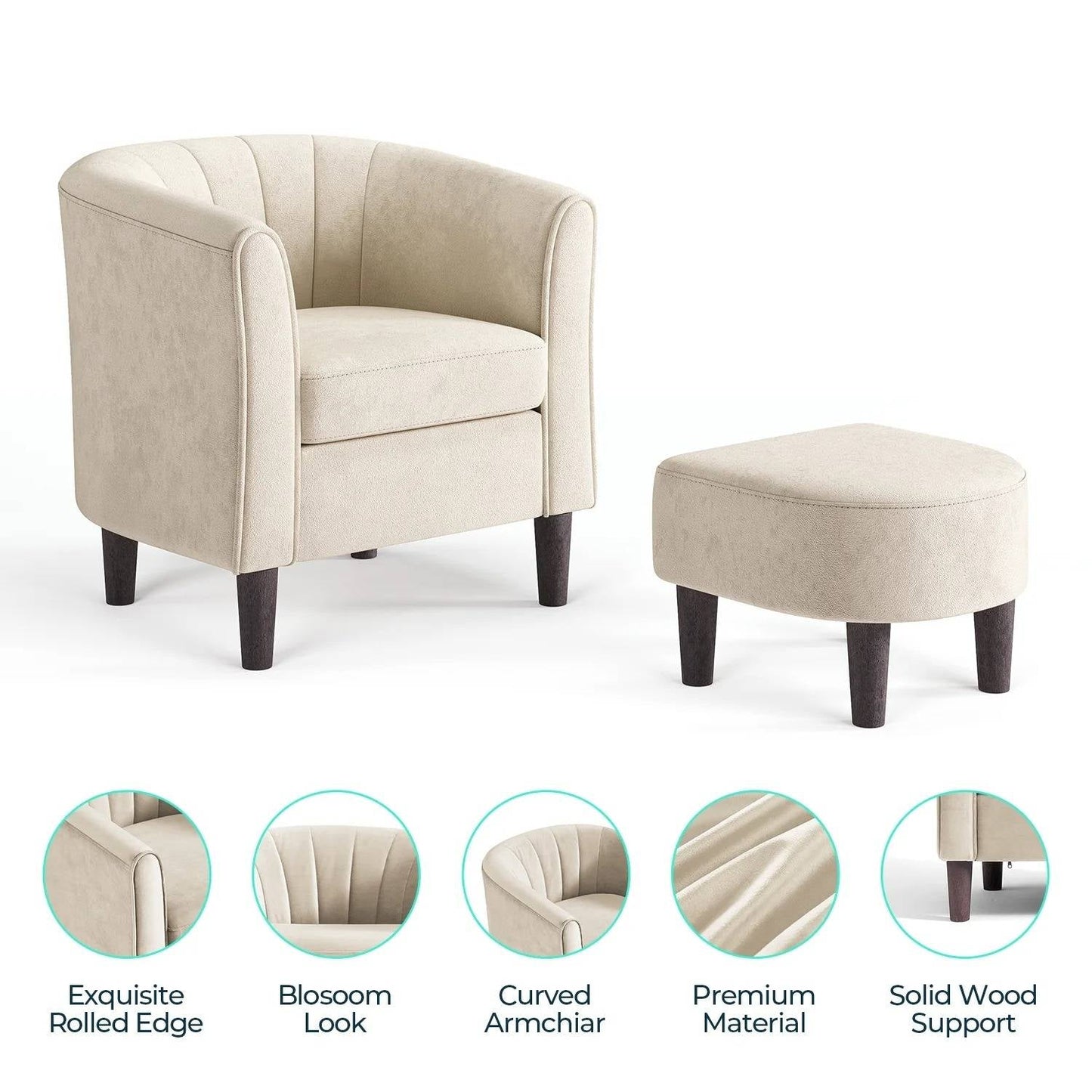Comfortable Living Room Chair with Stool