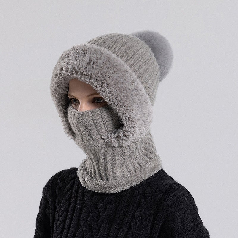 Warme Damen-Wintermütze aus Zopfmuster