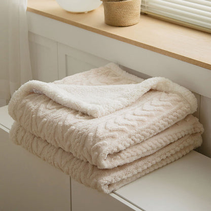 Plush Reversible Fleece Throw Blanket with Soft Texture