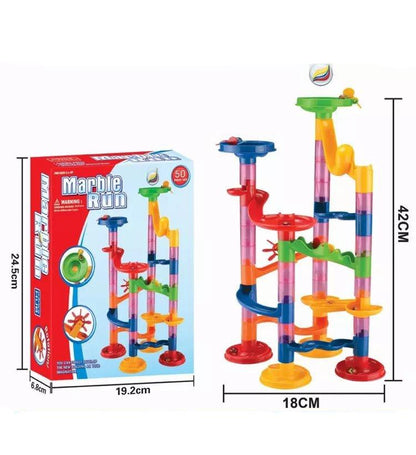 Buntes Kugelbahn-Baustein-Turm-Spielset
