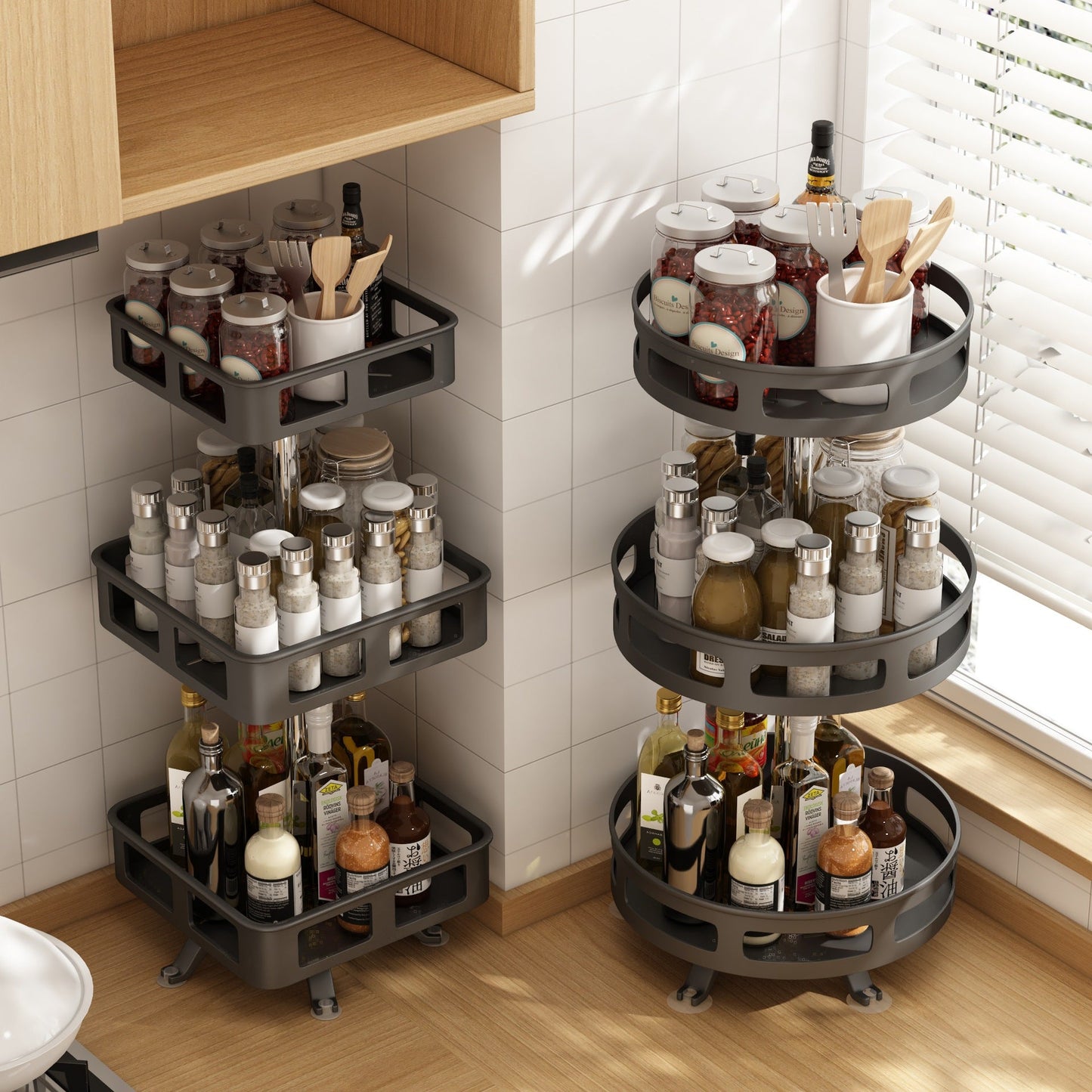 Adjustable Spice Rack Storage Organizer for Kitchen Countertop - Halri