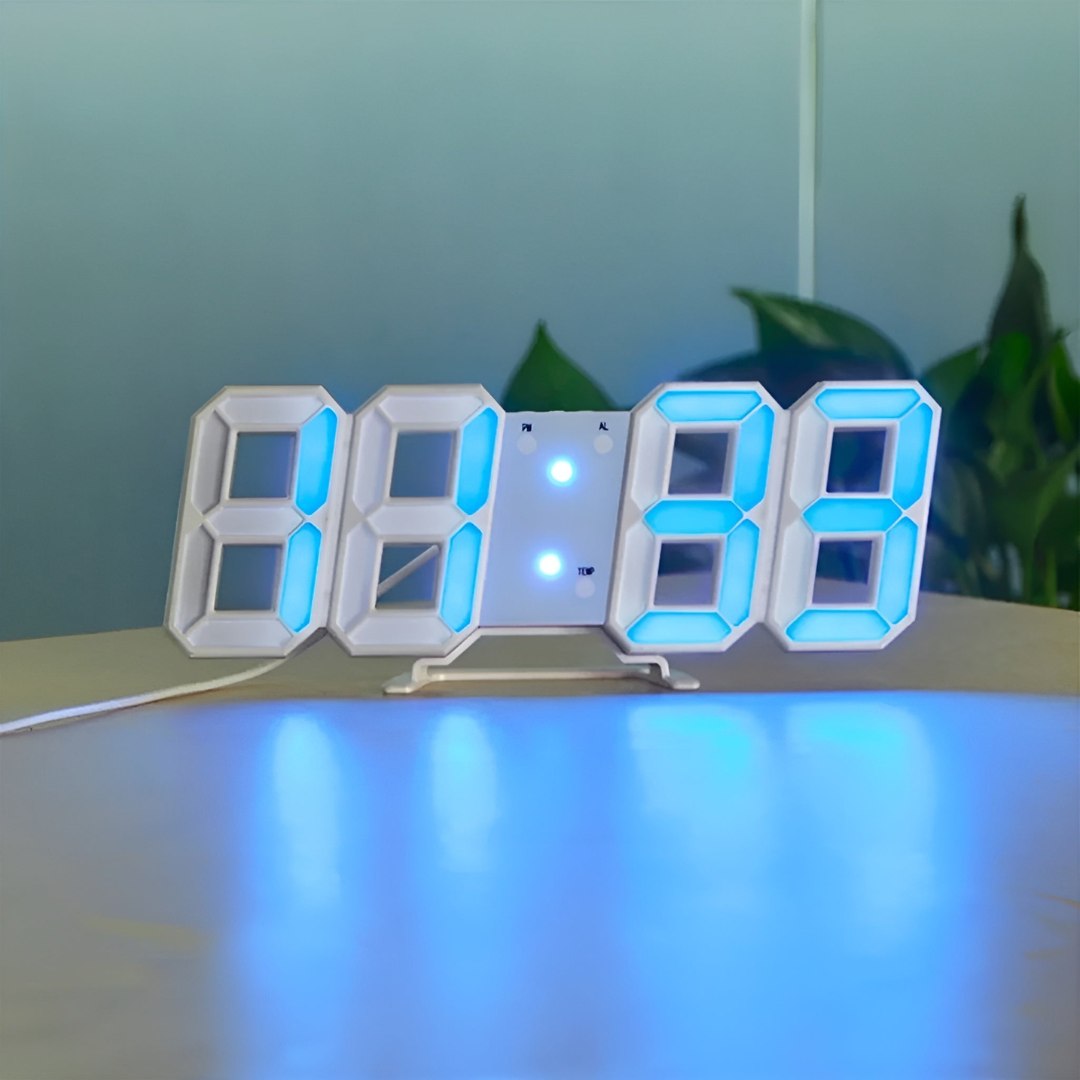 Stilvolle 3D-LED-Wanduhr – Helles Digitaldisplay
