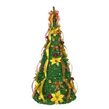 Easy Set Up Folding Pre Lit Christmas Tree 6FT - Halri