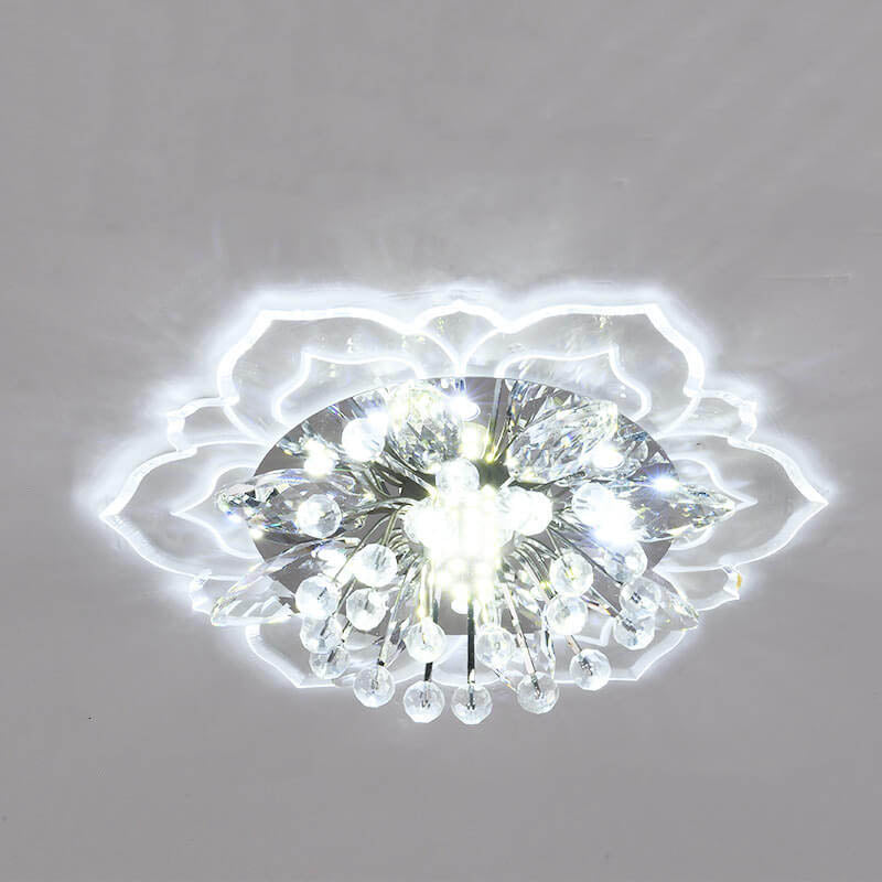 Bunte LED-Deckenleuchte mit Blumenmuster