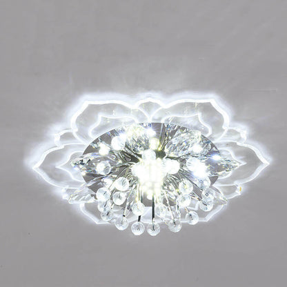 Bunte LED-Deckenleuchte mit Blumenmuster