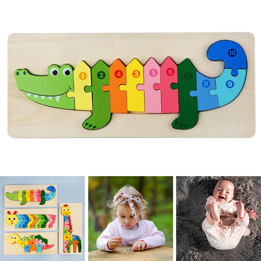 Lustiges Lernpuzzle aus Holz für Kinder