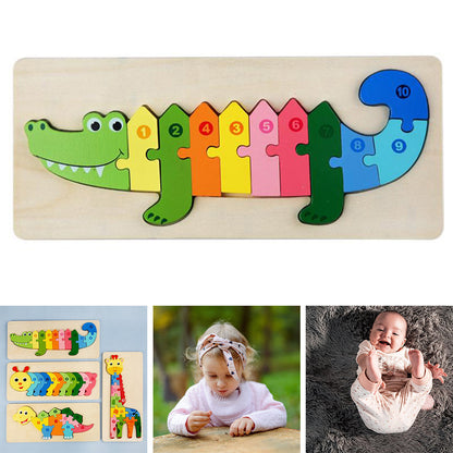 Lustiges Lernpuzzle aus Holz für Kinder