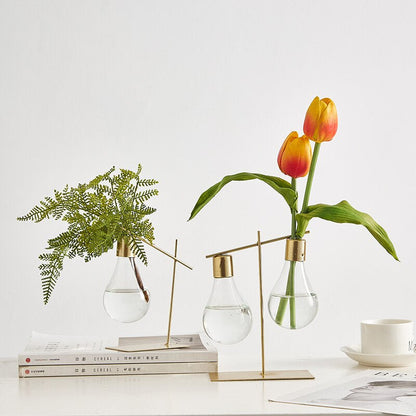 Decorative Glass Plant Vase Lamp