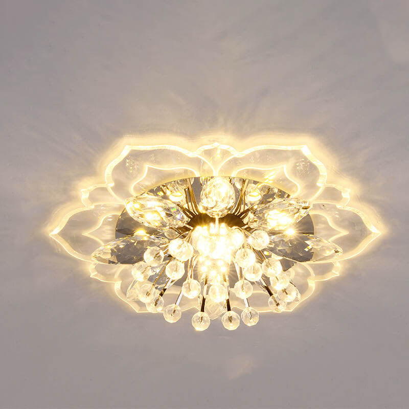 Bunte LED-Deckenleuchte mit Blumenmuster