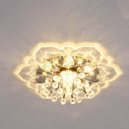 Bunte LED-Deckenleuchte mit Blumenmuster