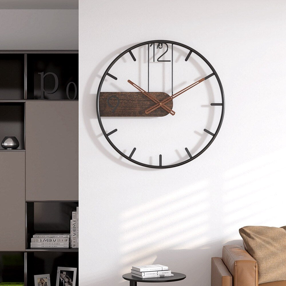 Stylish Wooden Wall Clock - Quiet Modern Home Decor