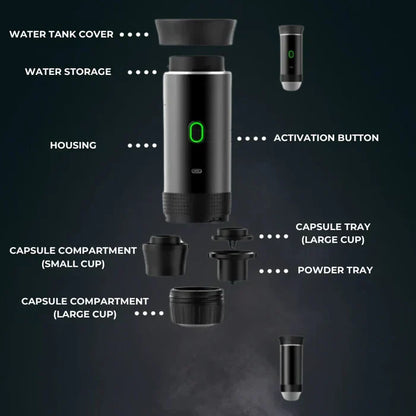 Compact 3-in-1 Coffee Machine with Grinder & Frother