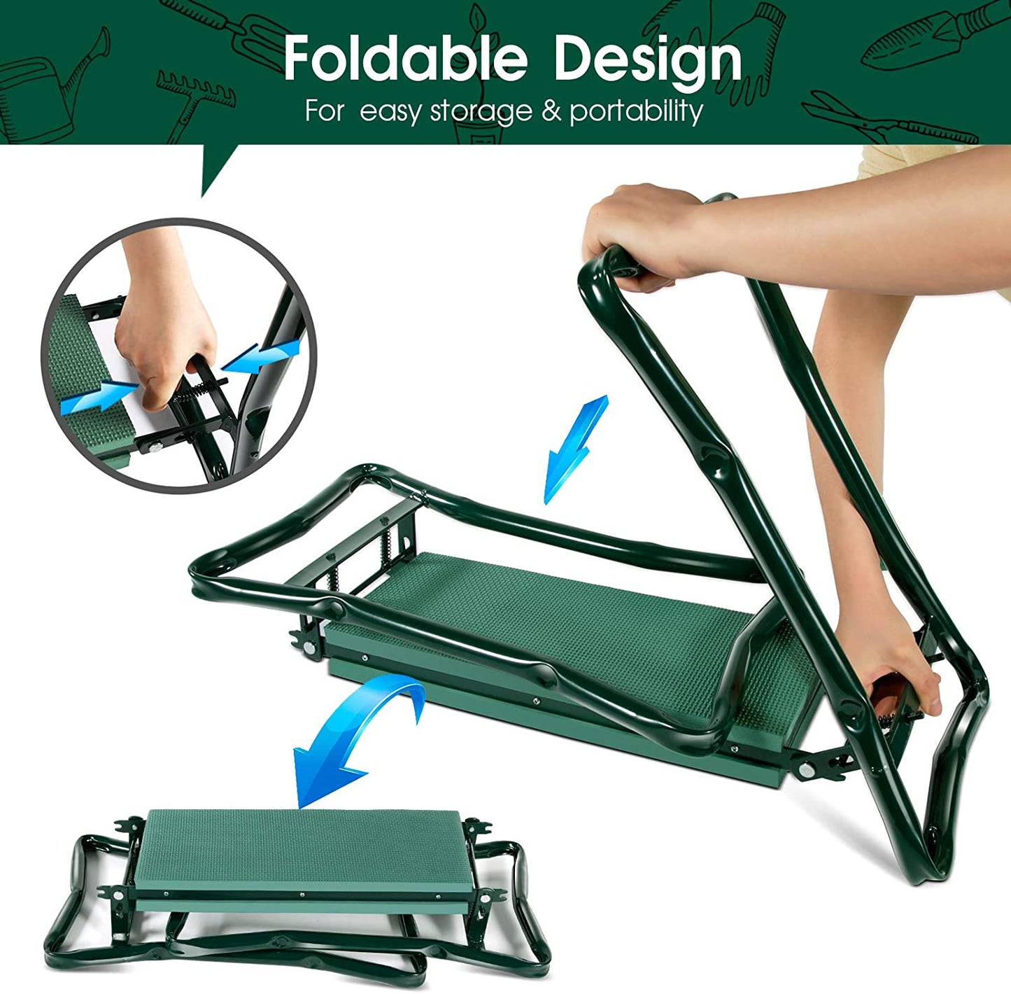 Comfortable Folding Kneeler Seat Cushion