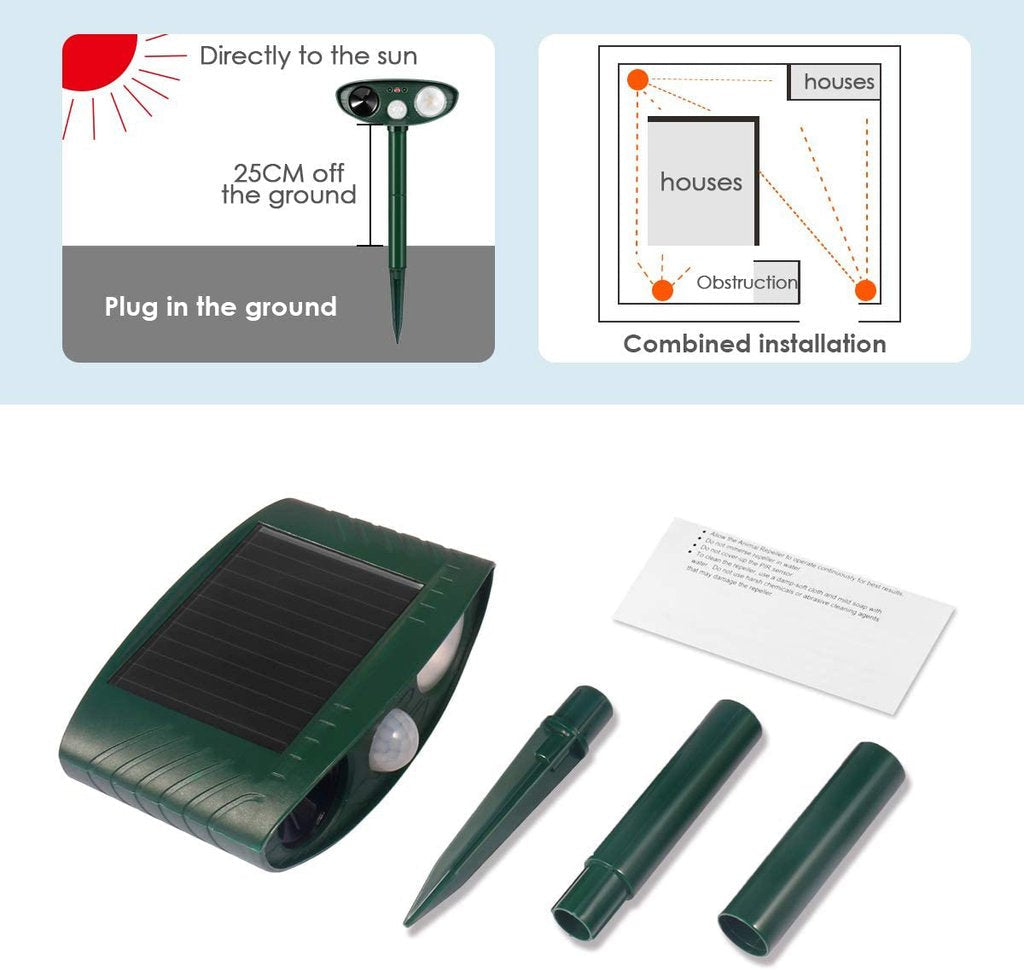 Outdoor Motion Sensor Animal Repeller for Dogs