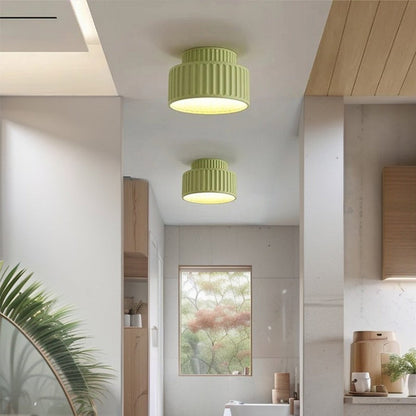 Glarefusion Vintage Cream Style Drum Ceiling Lamp
