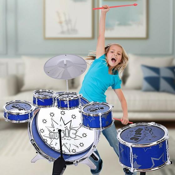 Complete Junior Drum Set with Cymbal and Stool