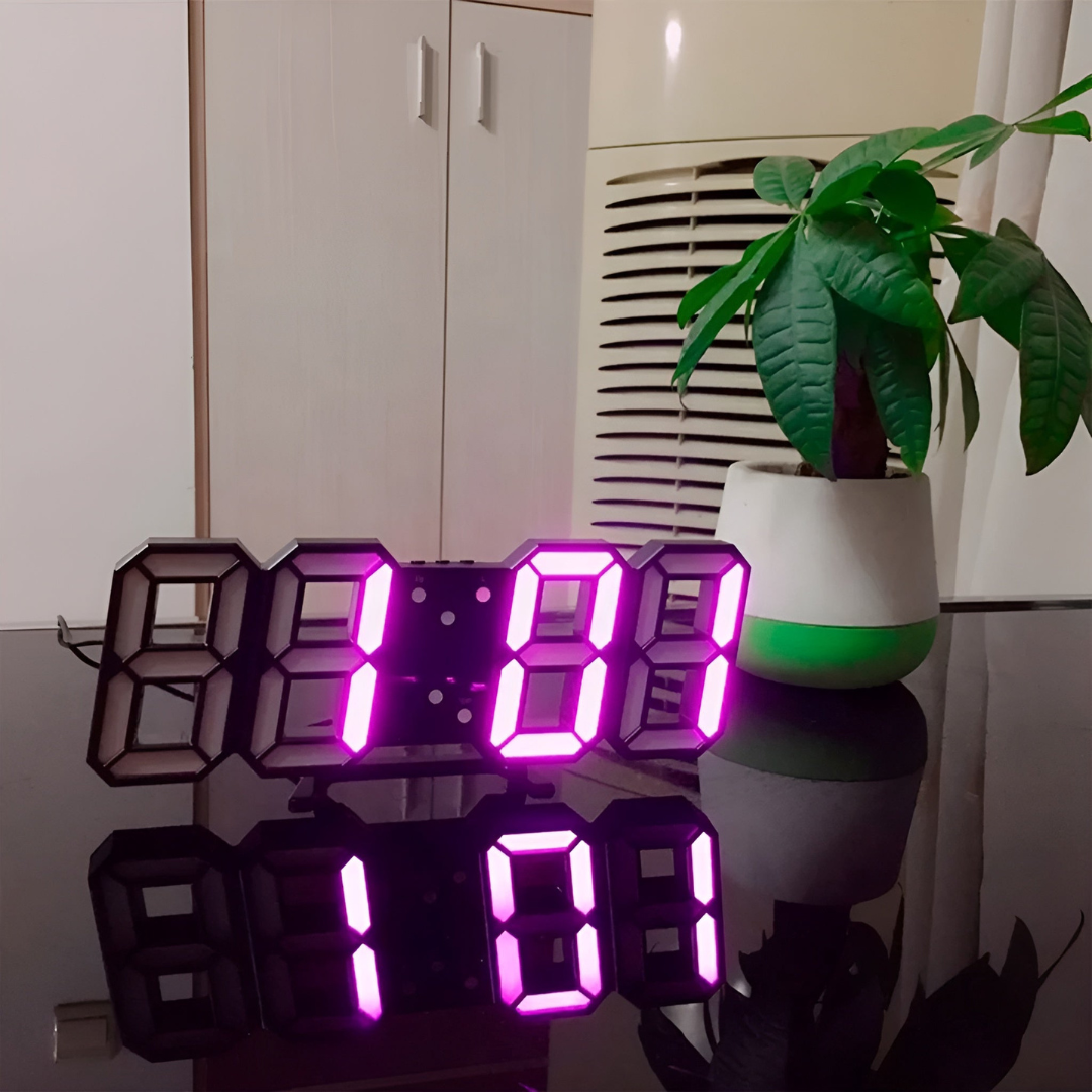 Stilvolle 3D-LED-Wanduhr – Helles Digitaldisplay
