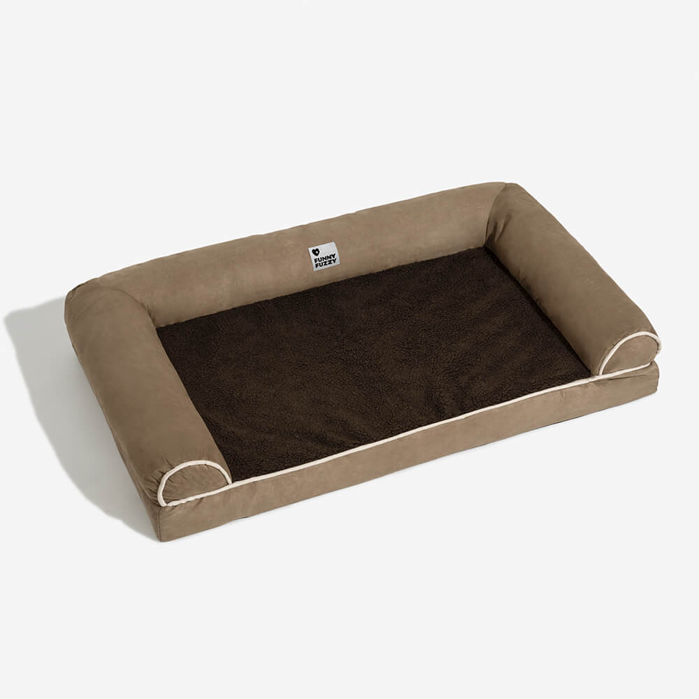 Plush Orthopedic Faux Suede Pet Bed