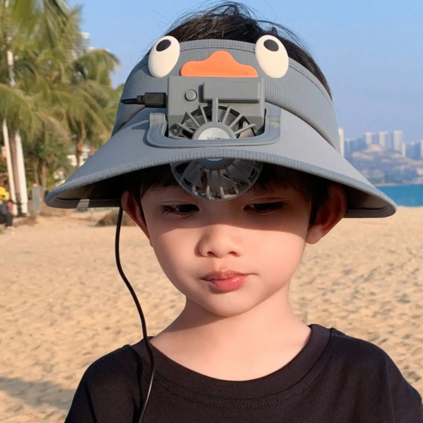 Children's Summer Sun Shade Cap with Breezy Fan - Halri