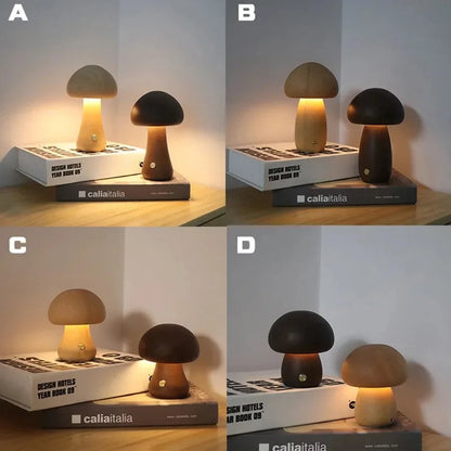 Pilz-Tischlampe mit sanftem Licht