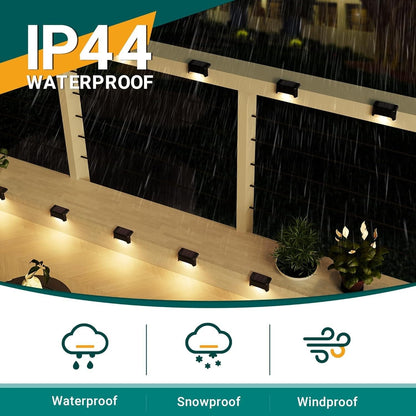 4 Pack Premium Solar Deck Lights – Outdoor, Wireless Installation, Waterproof (IP44), Durable ABS Material
