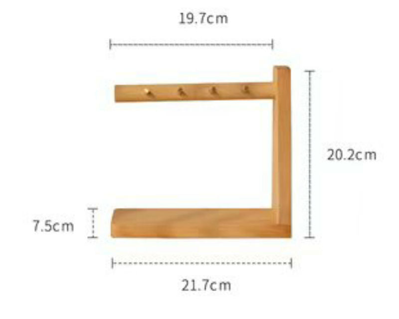 Schlüsselhalter aus Holz mit Haken und Ablagefach 