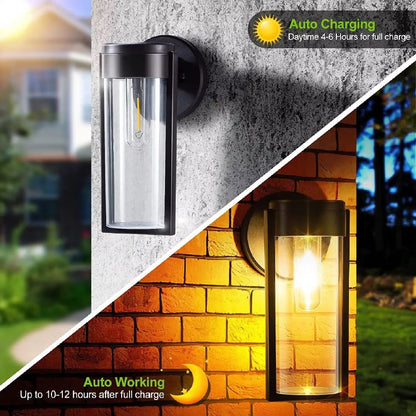 Solar LED Wall Light Outdoor Waterproof Garden Fence Porch Lamp