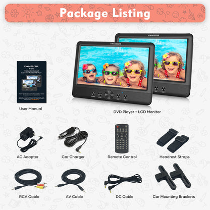 Portable Car Backseat DVD Player