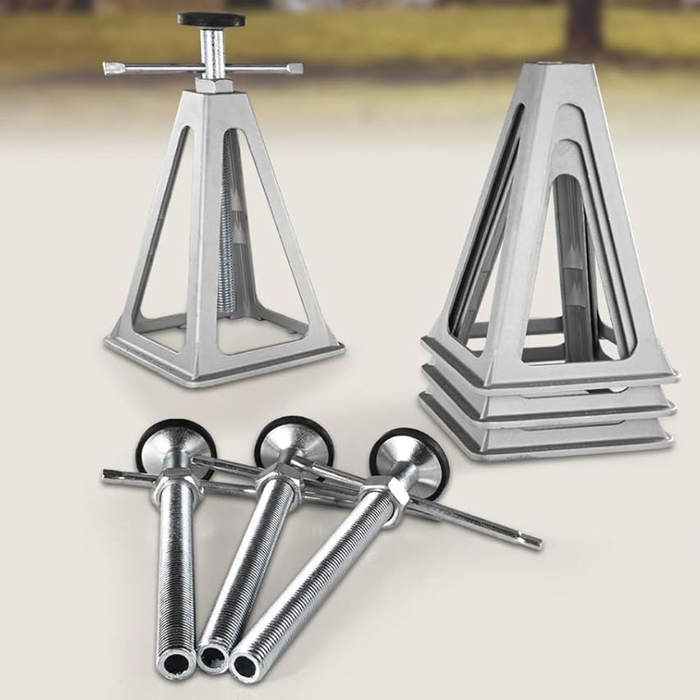 Heavy Duty RV Leveling Jack Set 4pc - Adjustable Steel Stabilizers