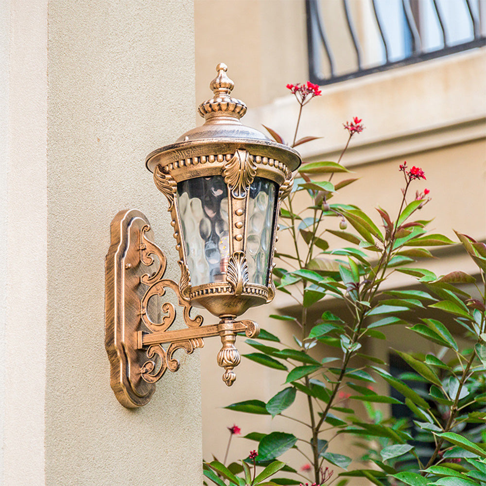 Rustic Garden Glass Outside Wall Lamp