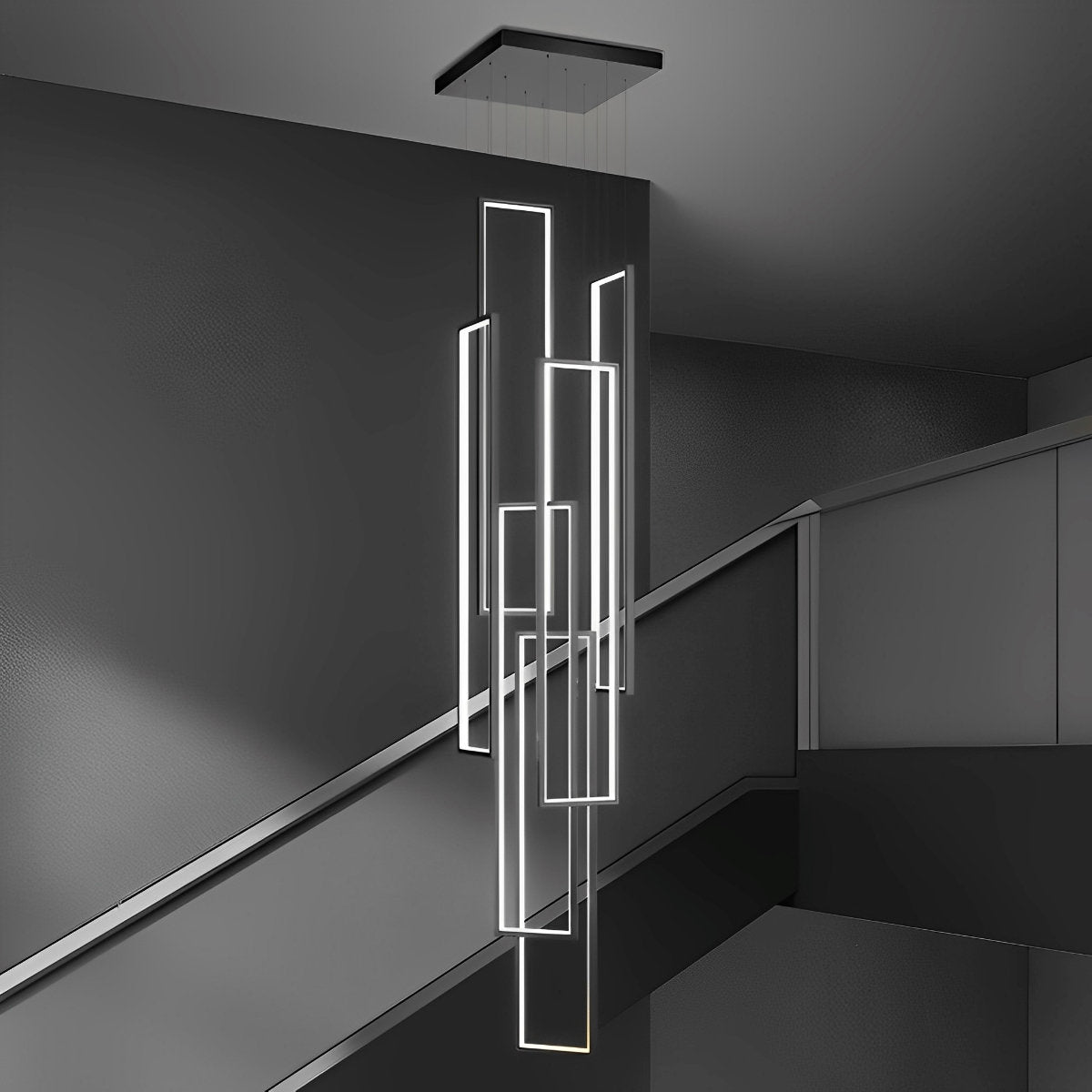 Modern Black Metal LED Staircase Light Fixture